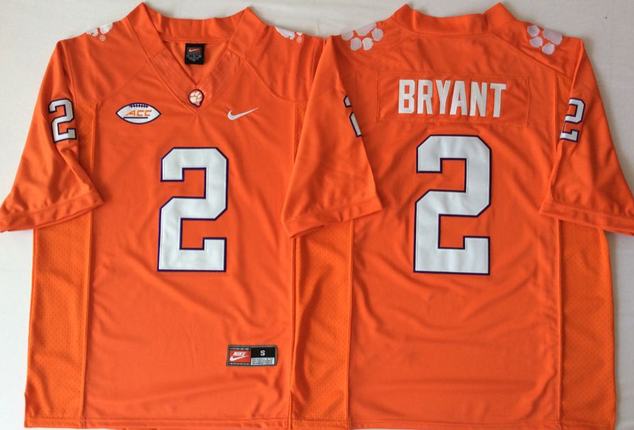 Men Clemson Tigers 2 Bryant Orange Nike Limited Stitched NCAA Jersey